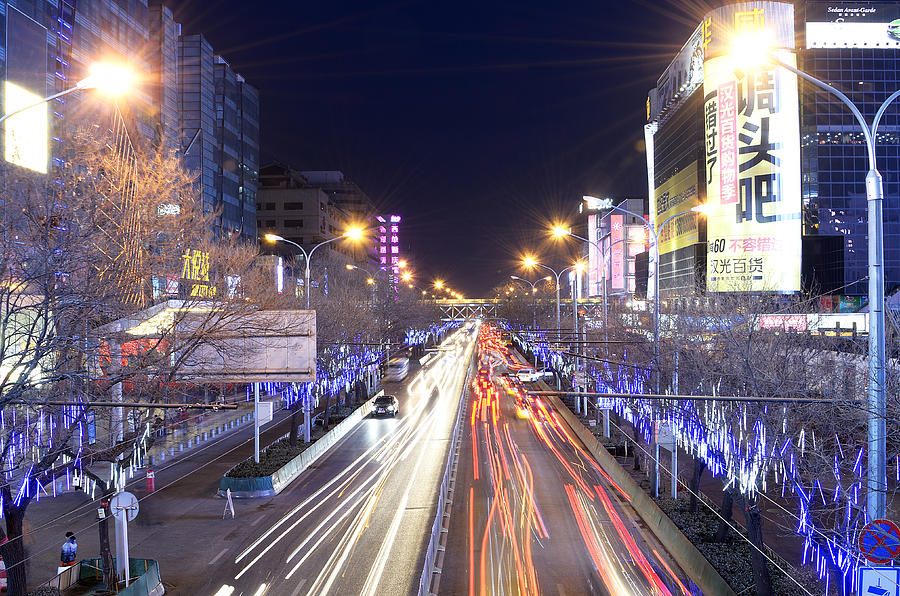 Xidan Street - Beijing China Photograph by Brendan Reals