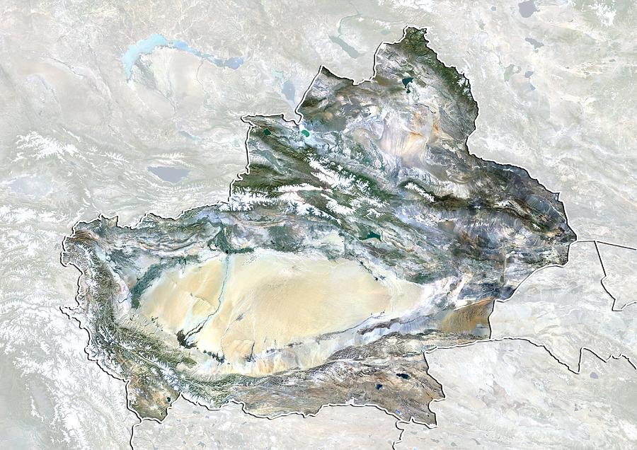 Xinjiang, China, satellite image Photograph by Science Photo Library