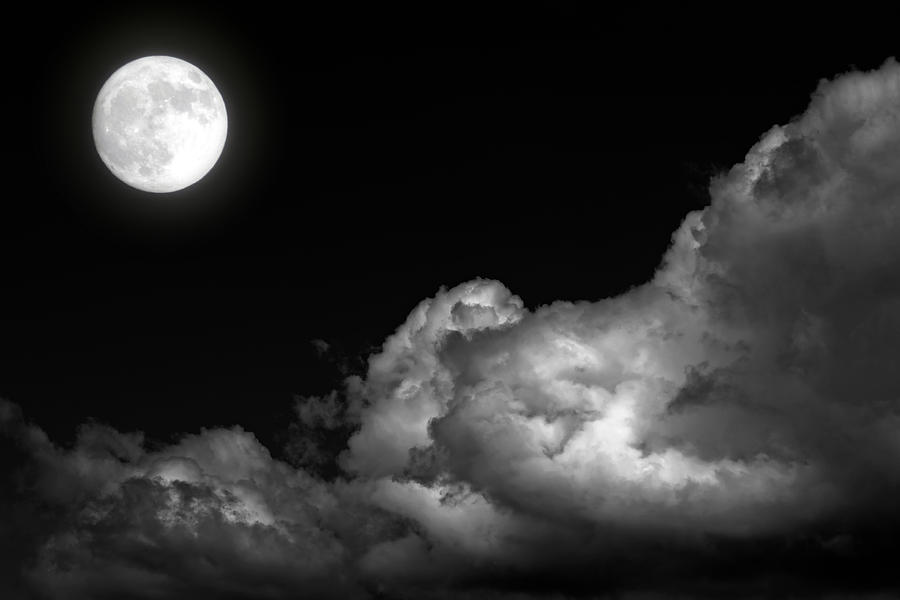 XL full moon and storm clouds Photograph by Sharply_done