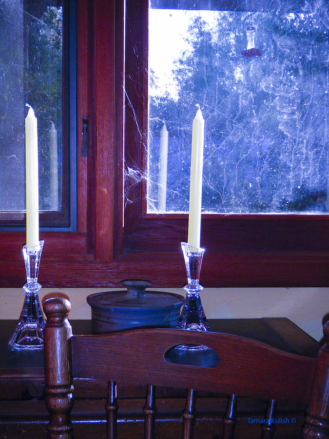 Xmas Candles in the Window Photograph by Tamara Kulish