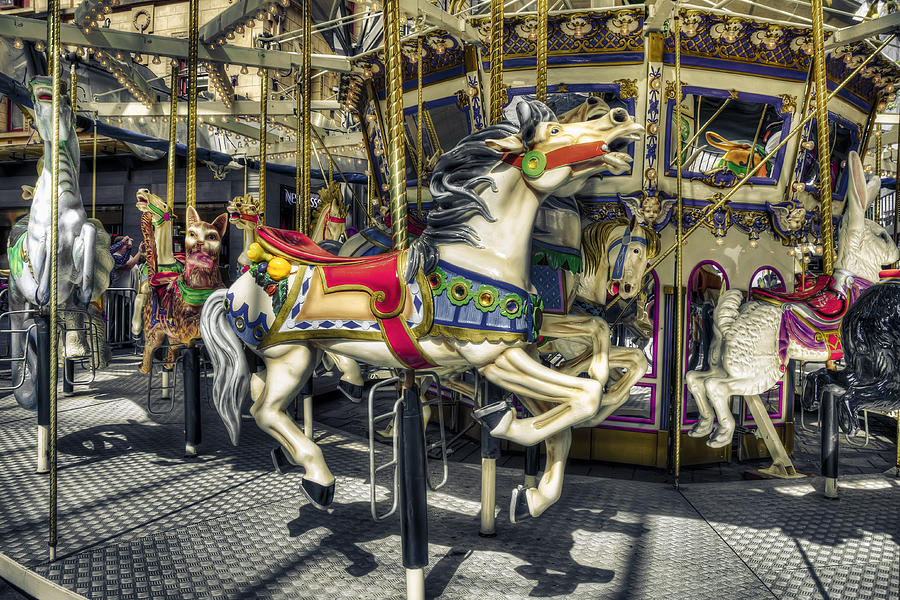 Xmas Carousel Photograph by Wayne Sherriff