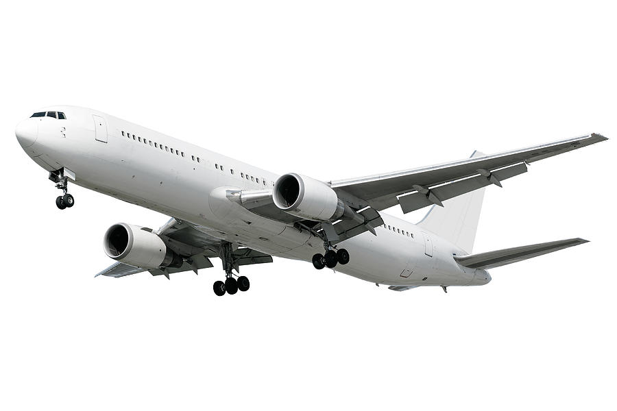XXL jet airplane landing on white background Photograph by Sharply_done