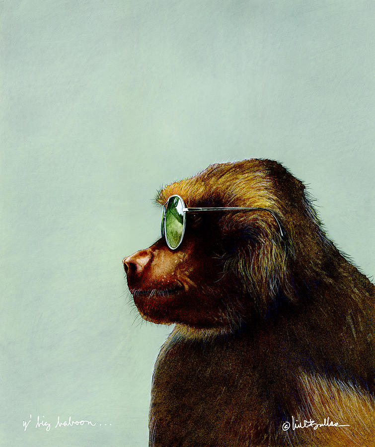 Ape Digital Art - Y Big Baboon... by Will Bullas