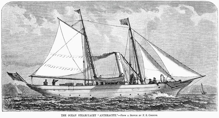 Yacht Anthracite, 1880 Painting by Granger