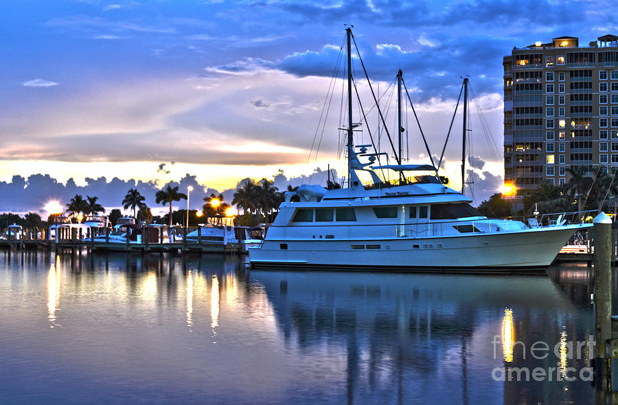 Cape Coral Photograph - Yacht at Marina in Cape Coral by Timothy Lowry