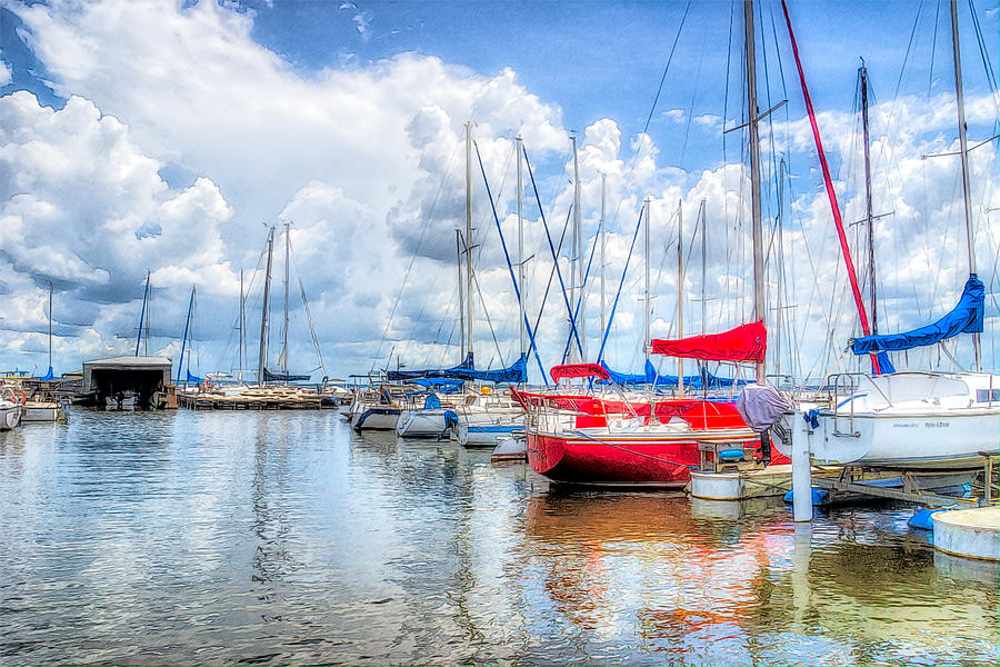Sail Boats Photograph - Yacht Club by Don Schiffner