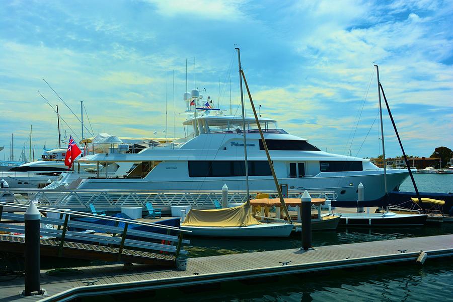 large yacht in newport harbor