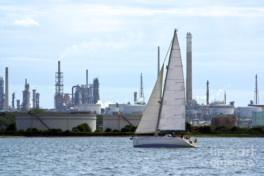 Yacht Passing Fawley Photograph by Terri Waters
