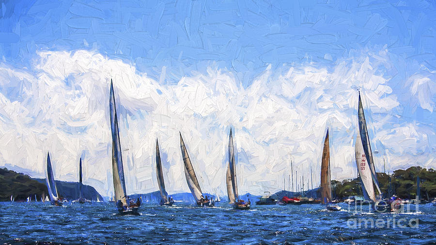 Yacht race on Pittwater Photograph by Sheila Smart Fine Art Photography