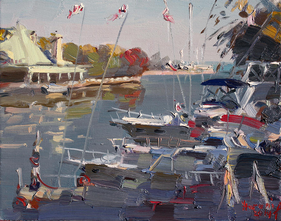 Boat Painting - Yachts in Port Credit  by Ylli Haruni