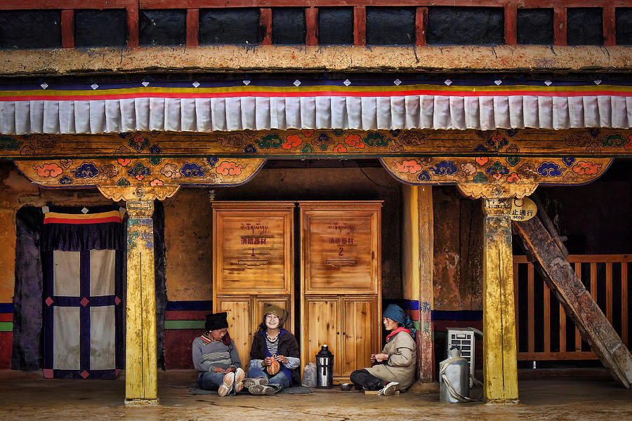 Yak Butter Tea Break at the Potala Palace Photograph by Joan Carroll