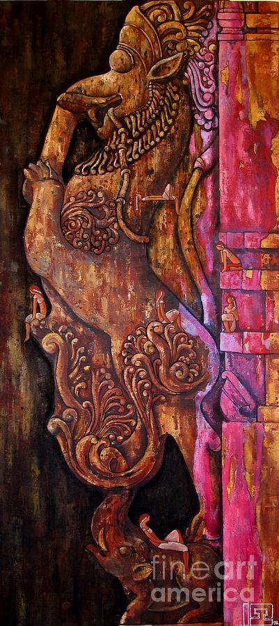Temples Painting - Yali the protector of the gates by Suruchi Jamkar