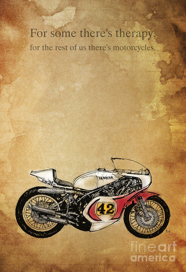 Yamaha Drawing - Yamaha - For some theres therapy by Drawspots Illustrations