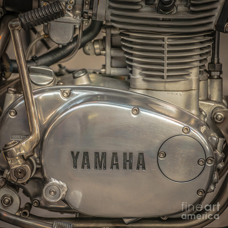 Fork Photograph - Yamaha Racing Bike Engine Kick Start - Square by Ian Monk