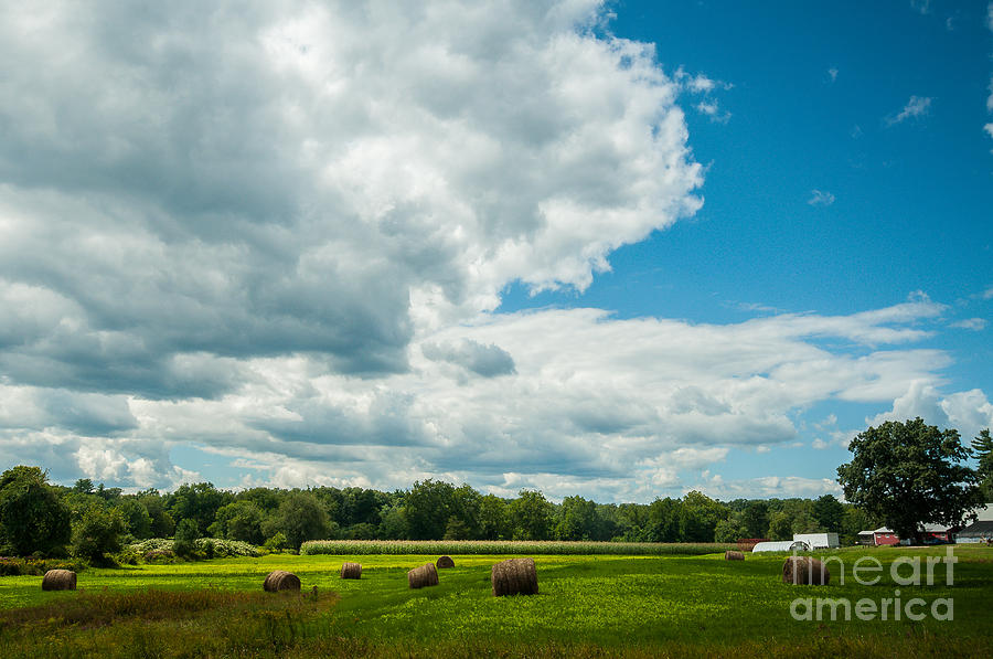 Yankee Farmlands No 1 - Clouds over Hay Field Photograph by JG Coleman