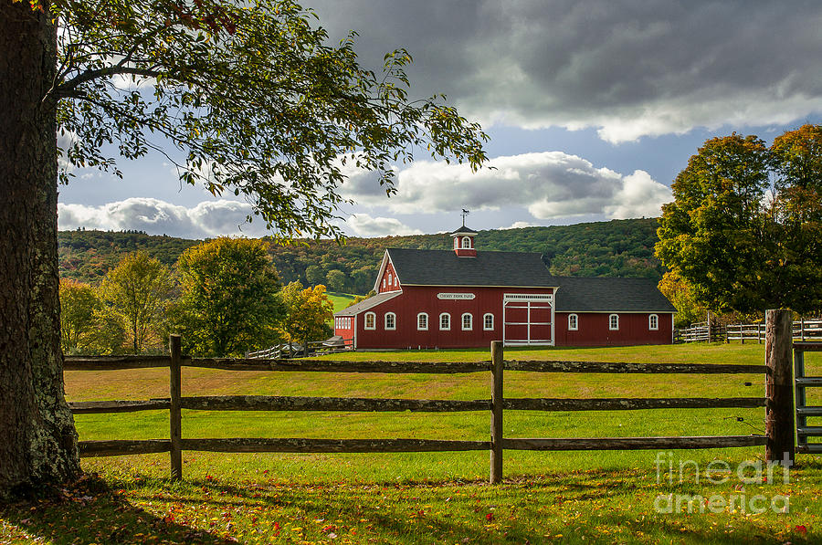 Yankee Farmlands No 13 - Pasture and Red Barn Photograph by JG Coleman