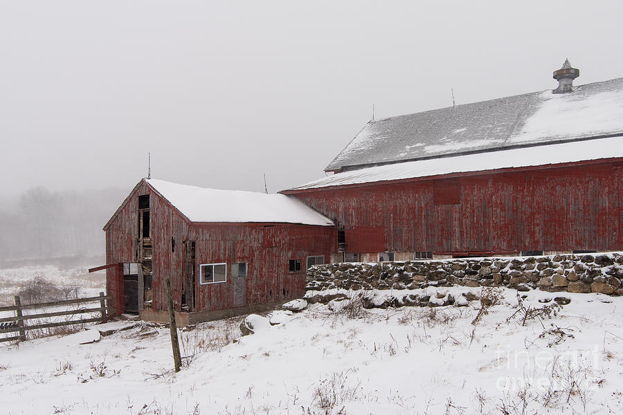 Yankee Farmlands No 19 - Winter Snow and New England Barn Photograph by JG Coleman