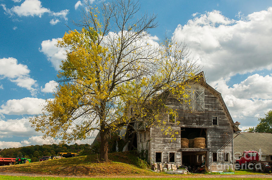 Yankee Farmlands No 9 - New England Barn in Autumn Photograph by JG Coleman