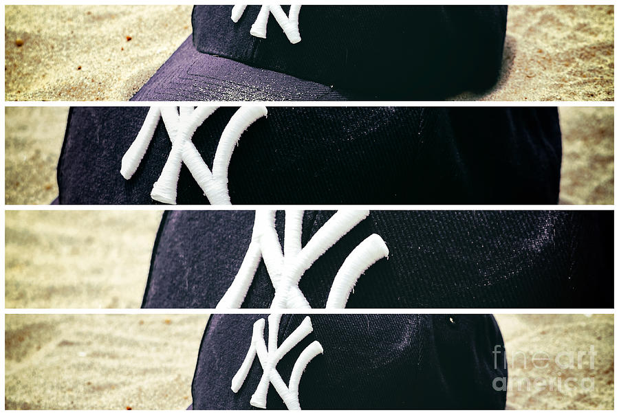 Yankees Hat Panels Photograph by John Rizzuto