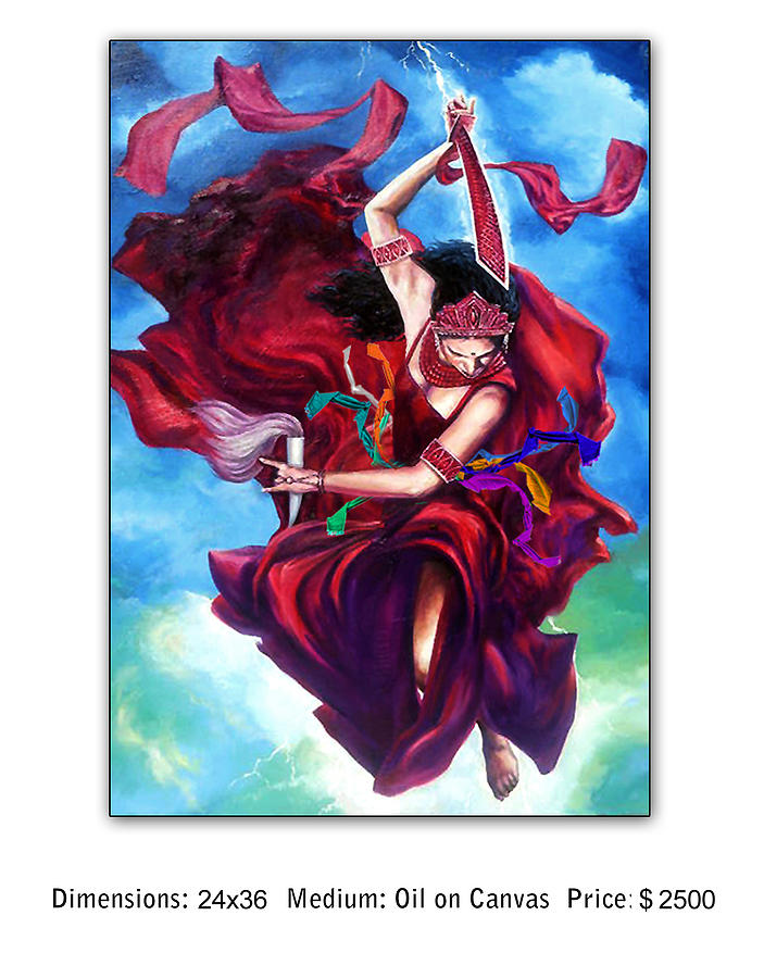 Goddess Painting - Yansa Oya  Goddess of Wind and Time by Wendell Wiggins