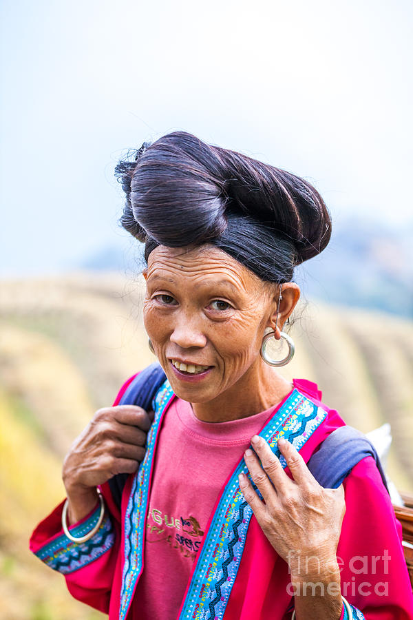 Yao ethnic minority women on rice terrace Guilin China Photograph by Matteo Colombo