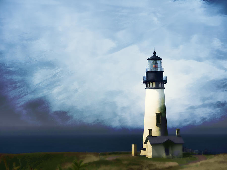 Lighthouse Photograph - Yaquina Head Light by Carol Leigh