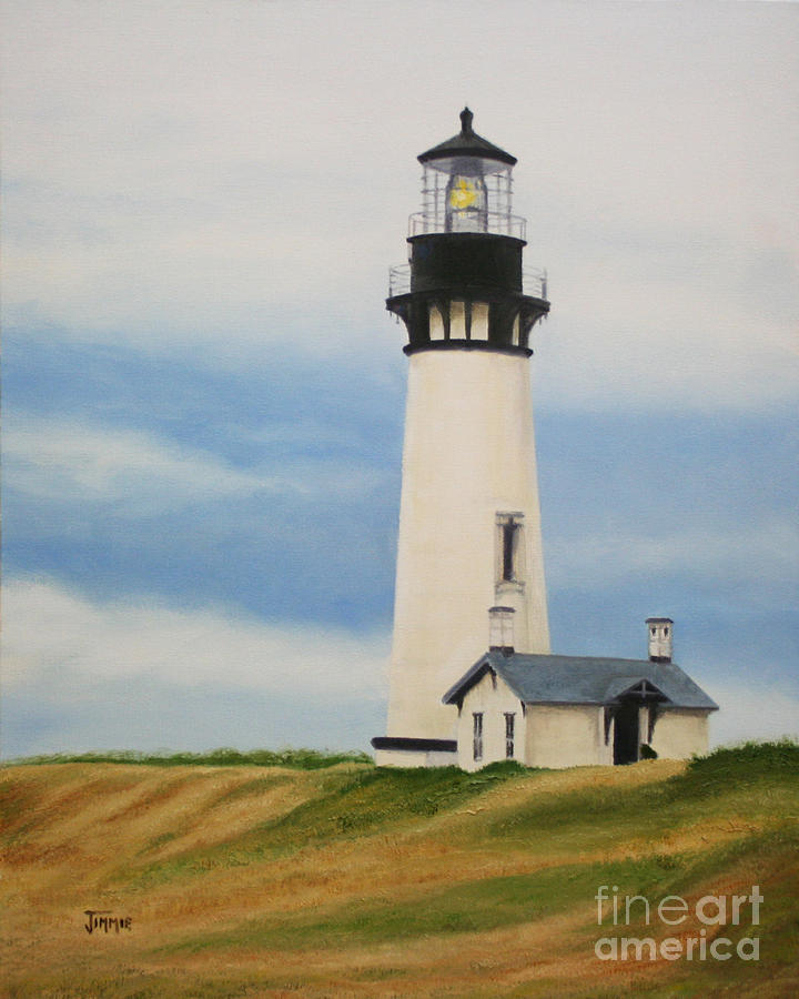 Yaquina Head Lighthouse Painting by Jimmie Bartlett