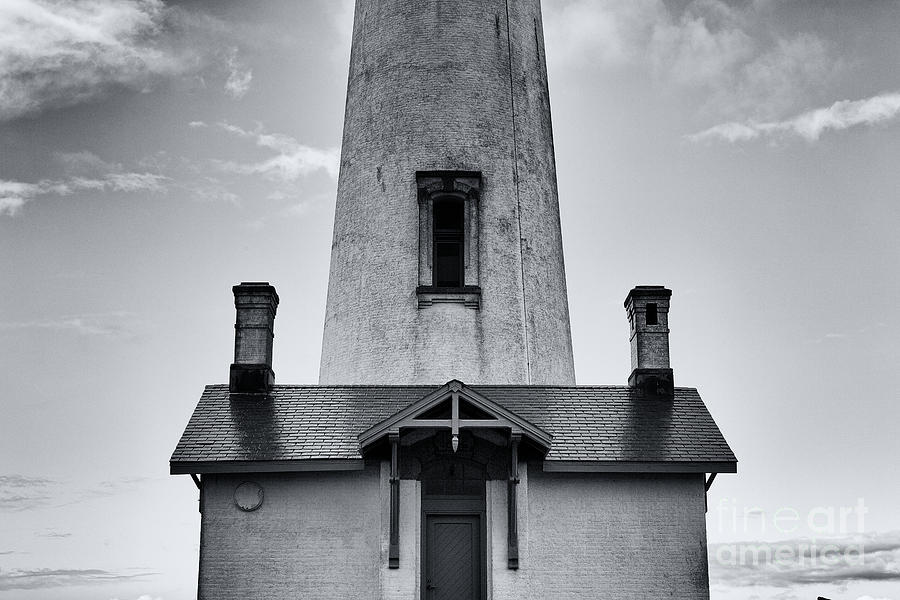Yaquina Head Lighthouse Oregon Black and White Photograph by Mel Ashar