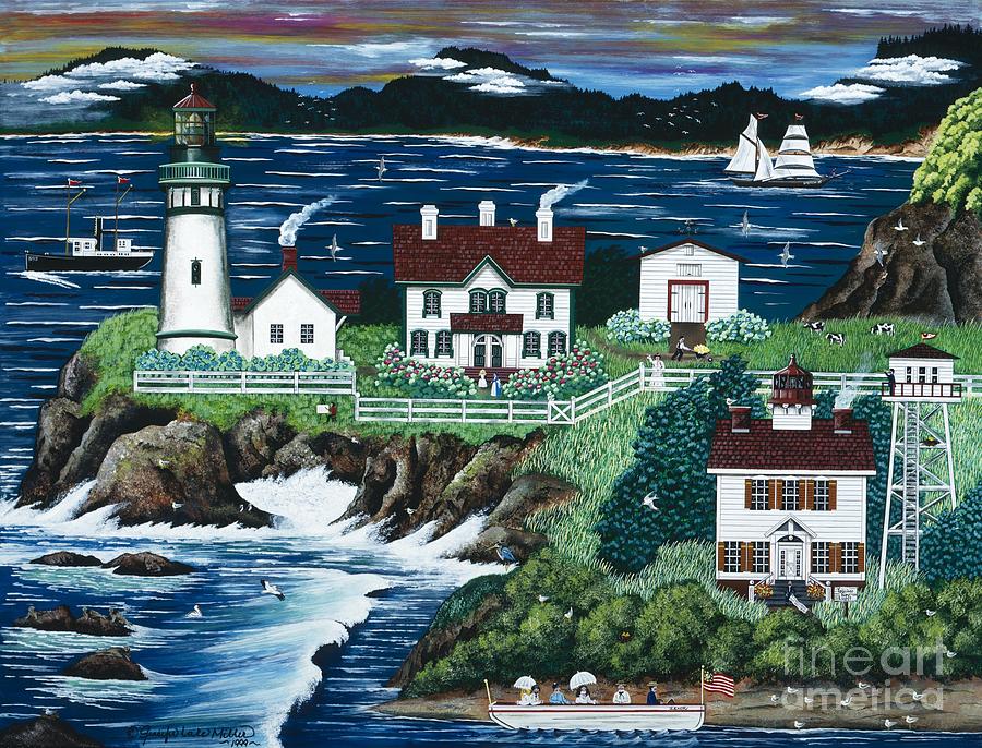 Yaquina Lighthouse Painting by Jennifer Lake