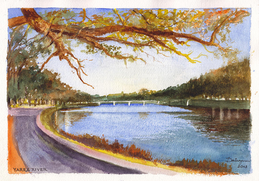 Yarra River at Dusk Painting by Dai Wynn