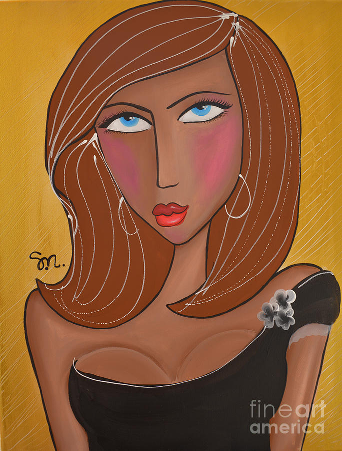 Woman Painting - Yasmine by Maria Sopoglidou Woman Painting - Yasmine by Maria Sopoglidou