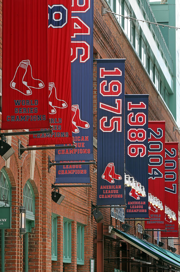Yawkey Way Red Sox Championship Banners Photograph by Juergen Roth
