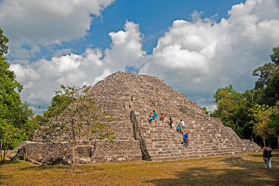 Yaxha Mayan temple Photograph by Dennis Cox