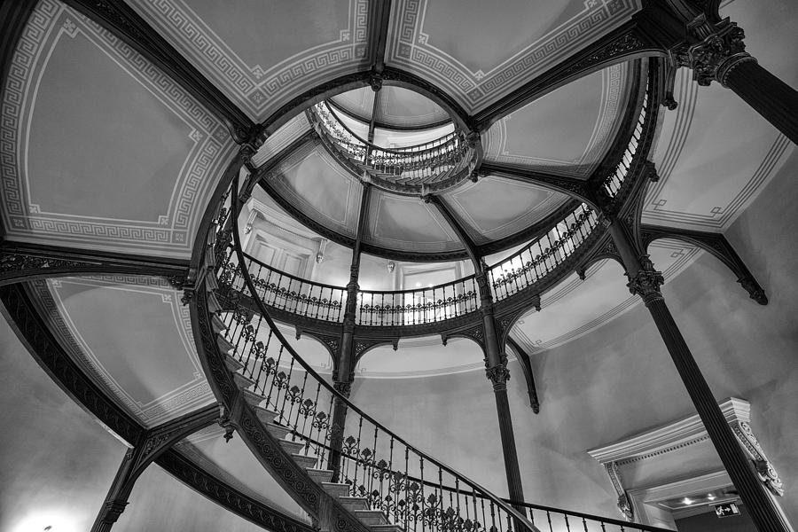 Ybl Palace  Neorenessaince Spiral Staircase Photograph by Judith Barath