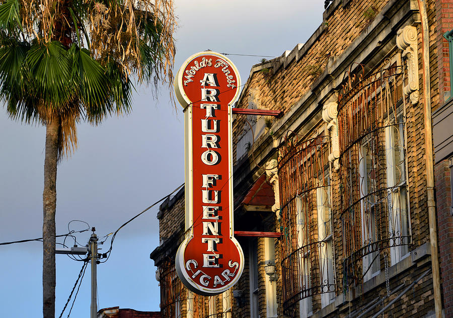 Ybor City Cigar Sign color work one Photograph by David Lee Thompson
