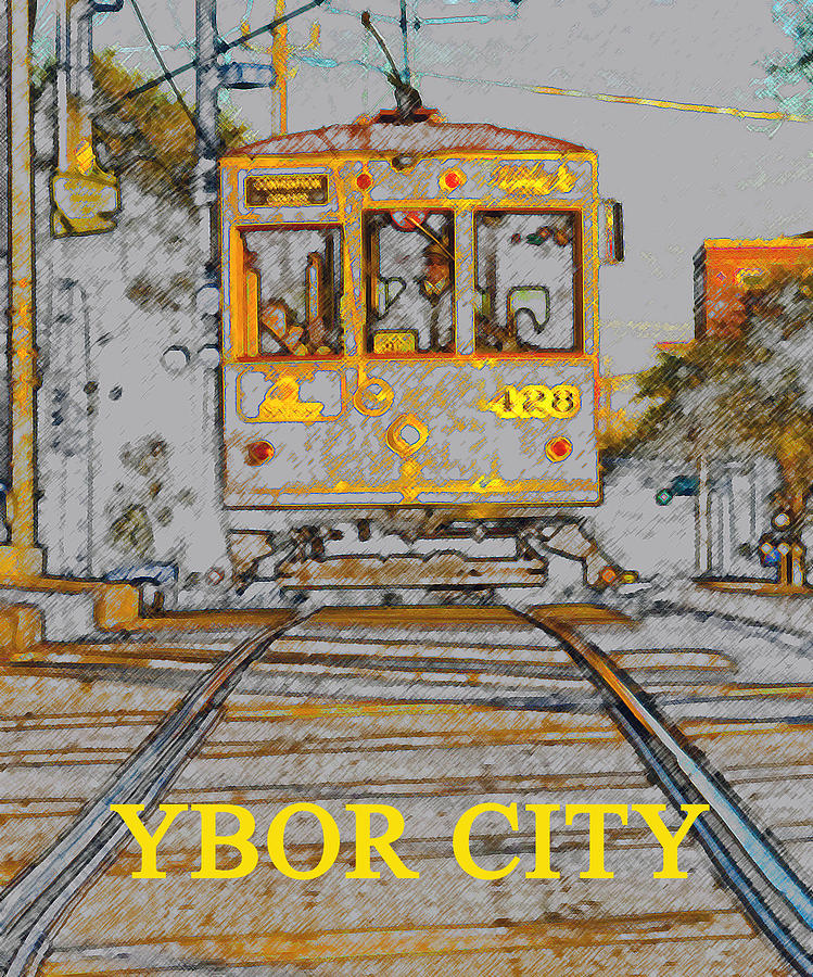 Ybor Trolley Painting by David Lee Thompson
