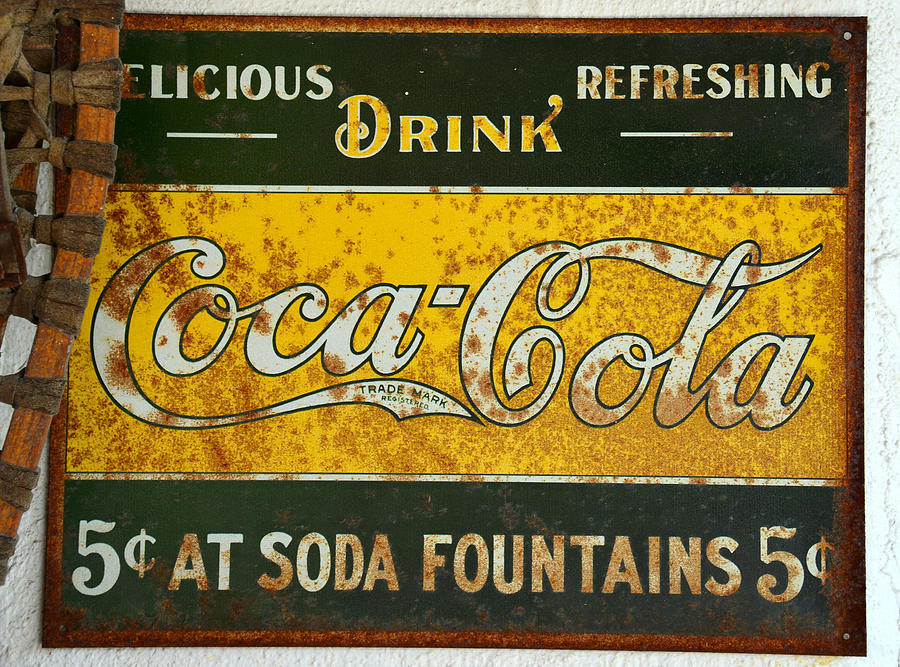 Coke sign Yellow Photograph by David Lee Thompson