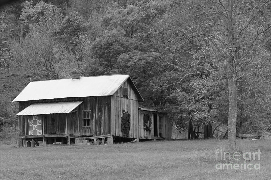 Ye Old Cabin in Black and White Photograph by Jennifer E Doll