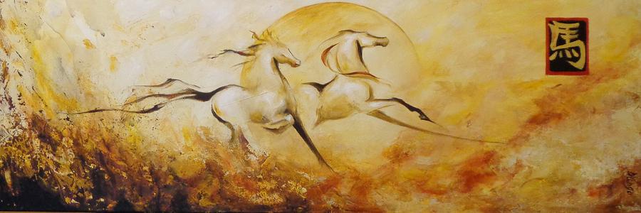 Year of the Horse 2 Painting by Dina Dargo