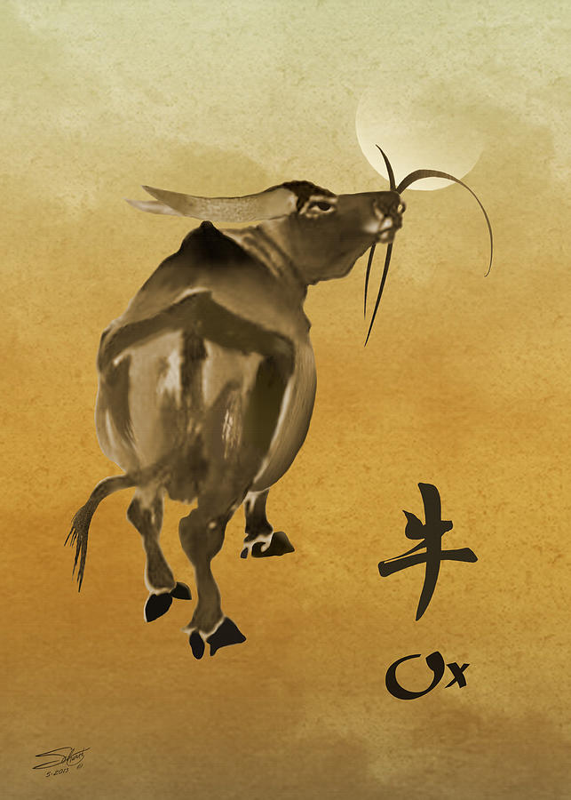 Year of the Ox Digital Art by M Spadecaller