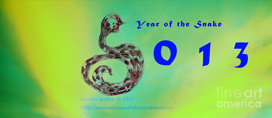 Year of the Snake 2013 Painting by Mukta Gupta