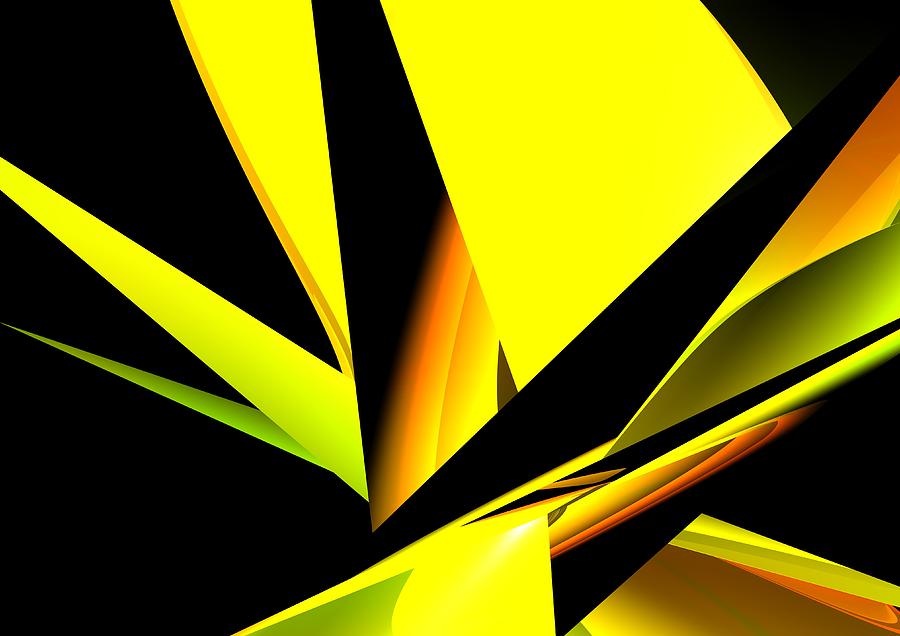 Yellow Abstract Digital Art by Louis Ferreira