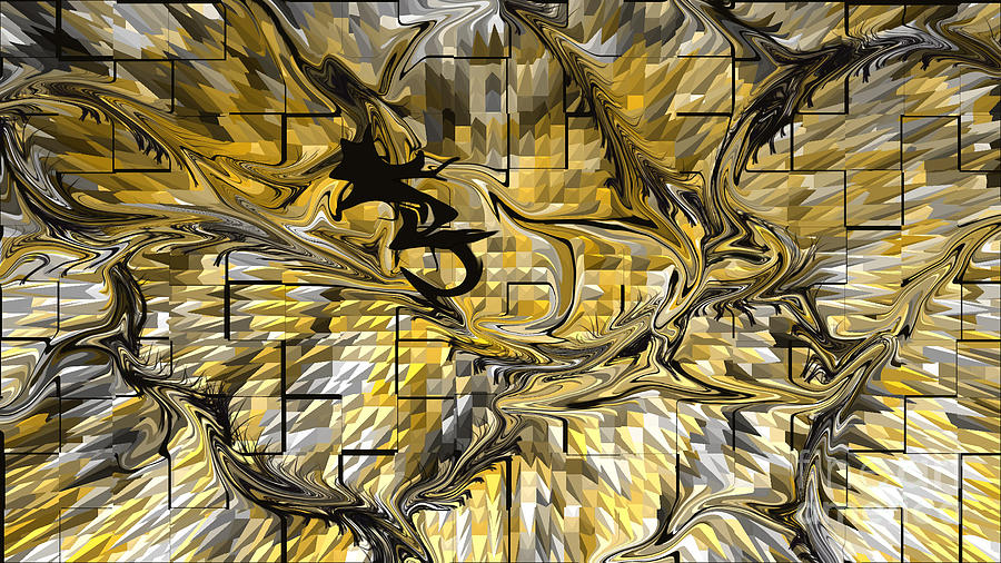 Yellow abstract Digital Art by Susanne Baumann