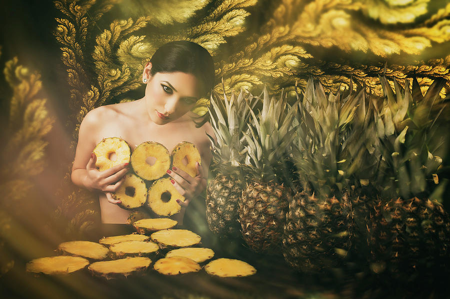 Pineapple Photograph - Yellow by Alexandra Fira