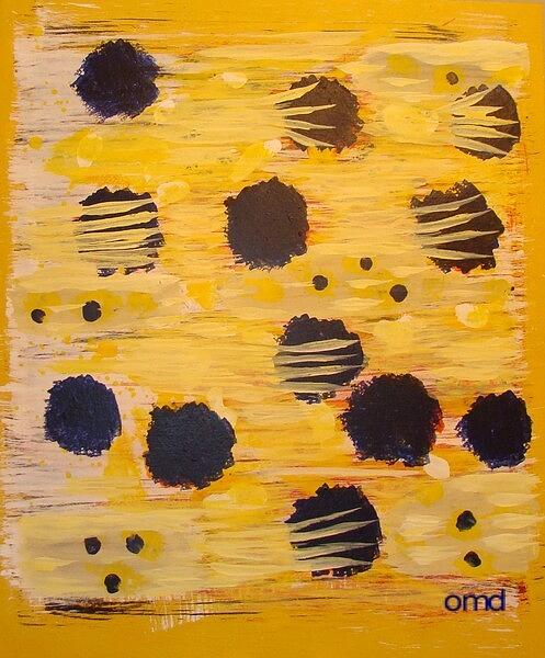 Design Painting - Yellow and Blue by Olivia Dickerson Design Painting - Yellow and Blue by Olivia Dickerson