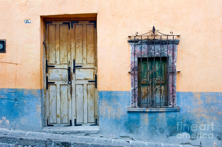 Yellow and Blue Wall Photograph by Oscar Gutierrez