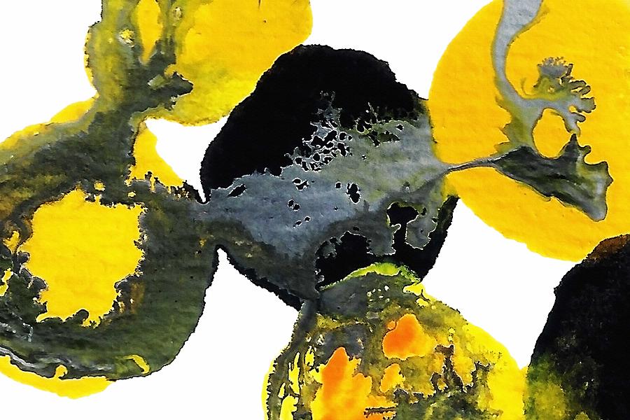 Yellow and Gray Interactions 4 Painting by Amy Vangsgard