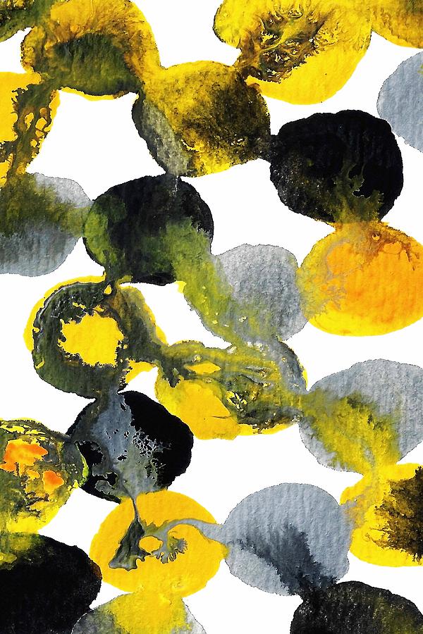 Yellow and Gray Interactions 7 Painting by Amy Vangsgard