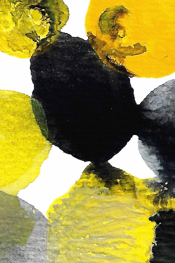 Abstract Painting - Yellow and Gray Interactions 9 by Amy Vangsgard