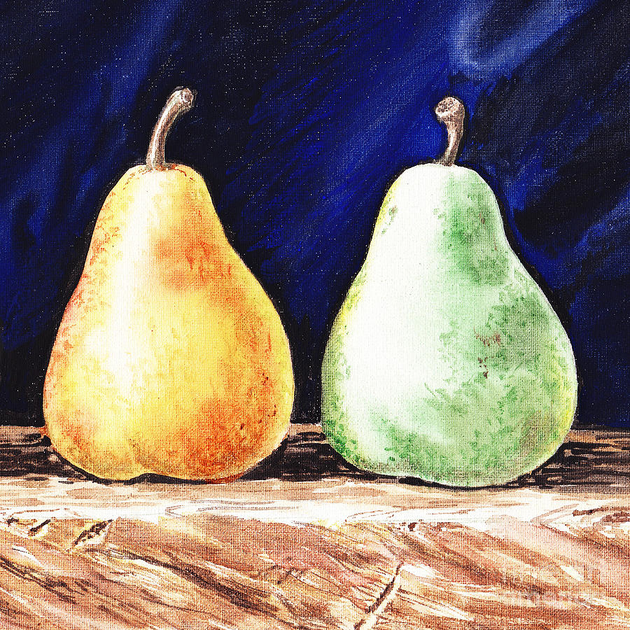 Yellow And Green Pear Painting by Irina Sztukowski
